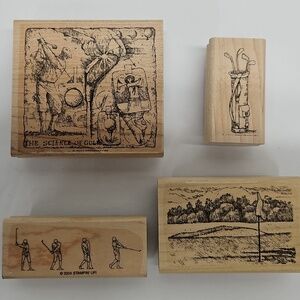 Stampin Up Back Nine Golf Stamps 2004 4 Piece Set